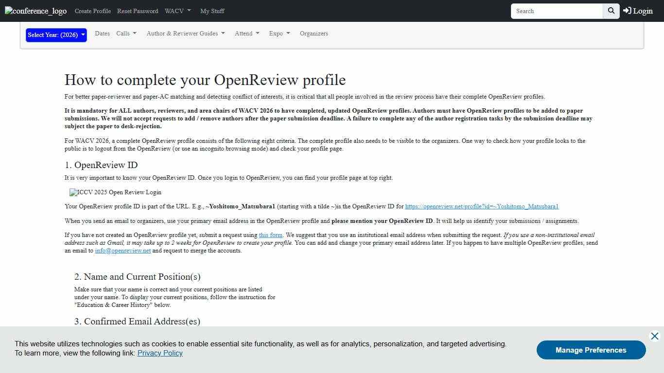 Complete Your Open Review Profile